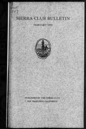 Sierra Club Bulletin 1932 Vol 17 No 1 February cover